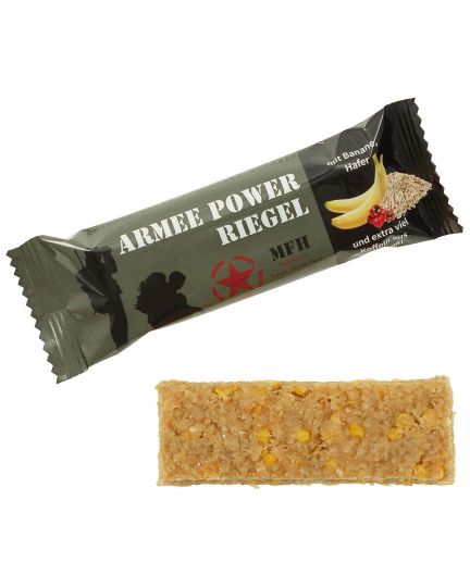 20x MFH Armee Power Riegel Banane und Guarana &ndash; Energieriegel f&uuml;r Outdoor, Trekking und Notvorrat