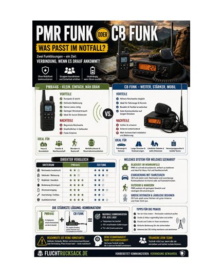 PMR Funk oder CB Funk Checkliste &ndash; laminiert & einsatzbereit