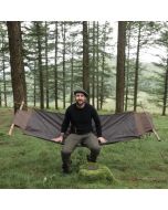 The Kephart Roll 6in1 als Bushcraft Hängematte im Wald aufgebaut