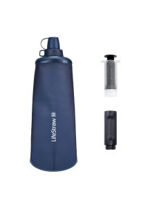 LifeStraw Peak Squeeze Bottle 1L Blau mit integriertem Wasserfilter für Outdoor und Trekking