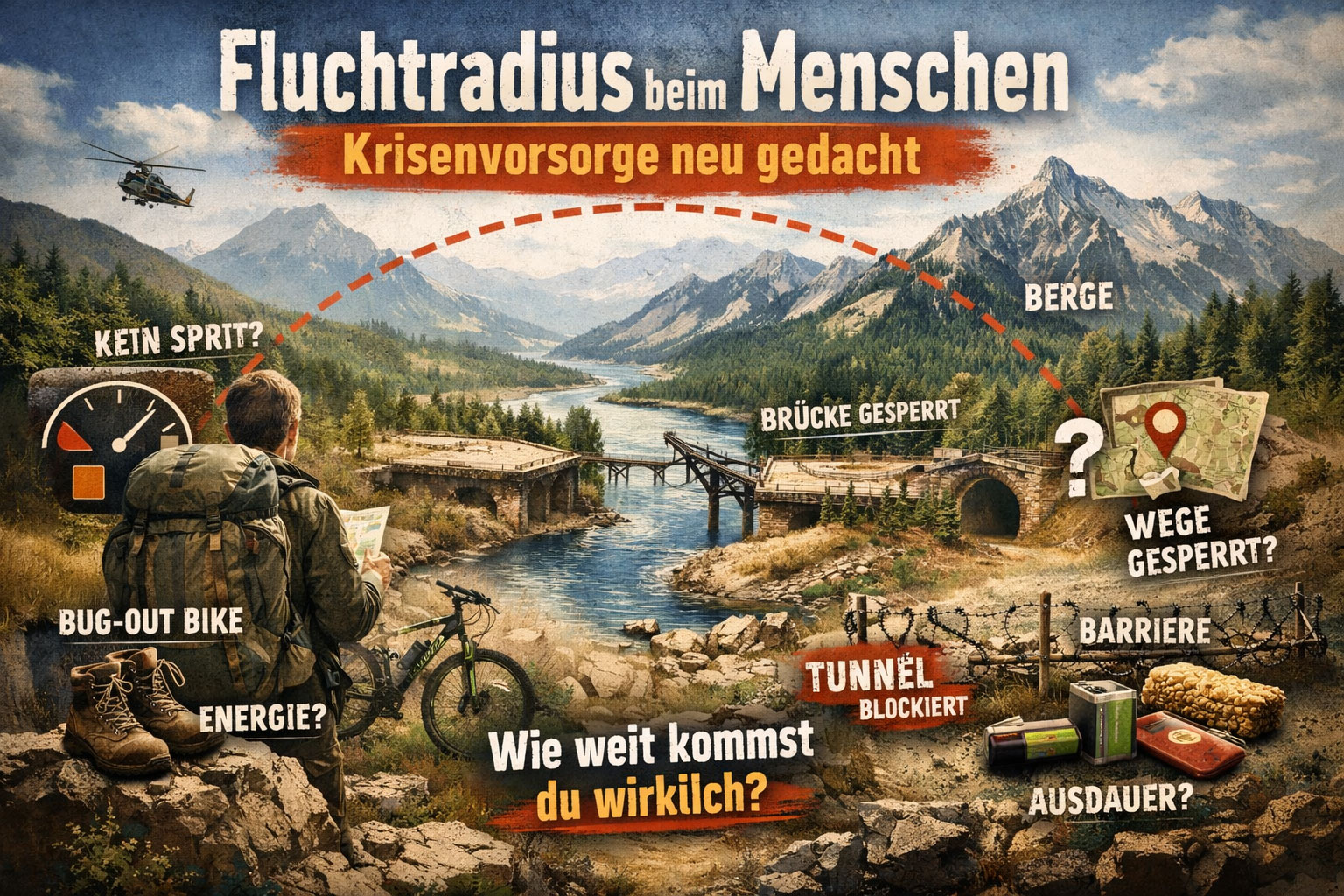 Krisenvorsorge - Fluchtradius beim Menschen