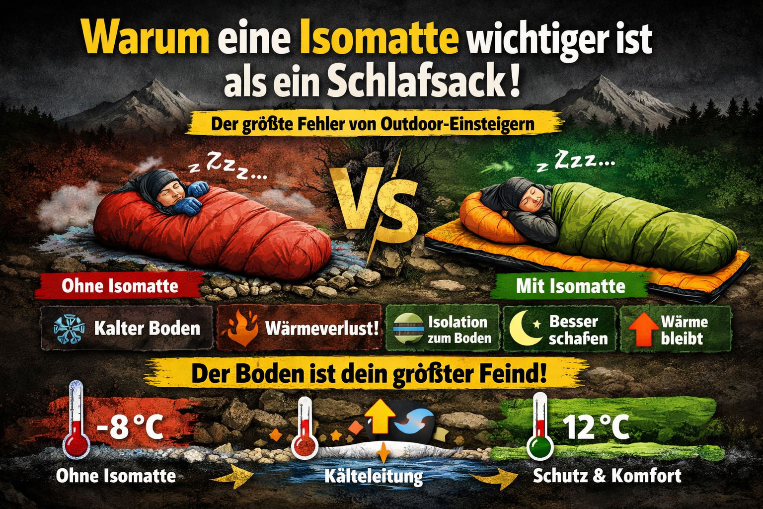 Warum eine Isomatte wichtiger ist als ein Schlafsack