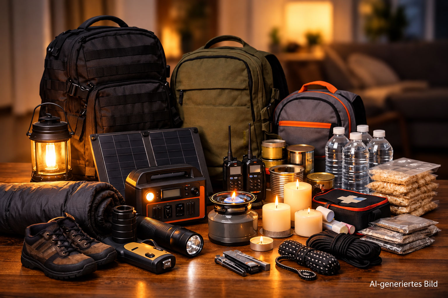 Blackout-Familie: Beispiel-Ausrüstung für 72 Stunden