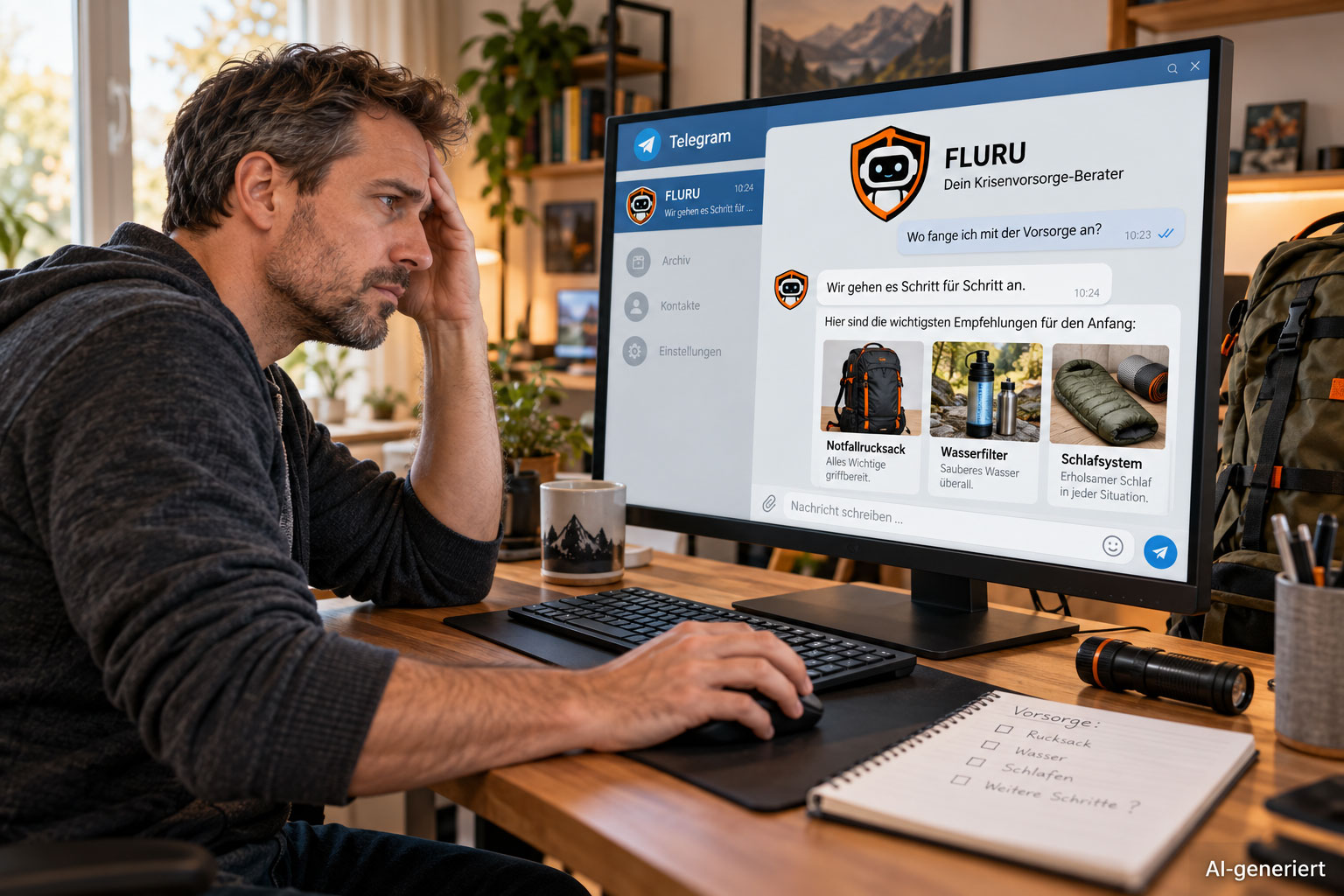 FLURU: Dein KI-Berater für Krisenvorsorge auf Telegram
