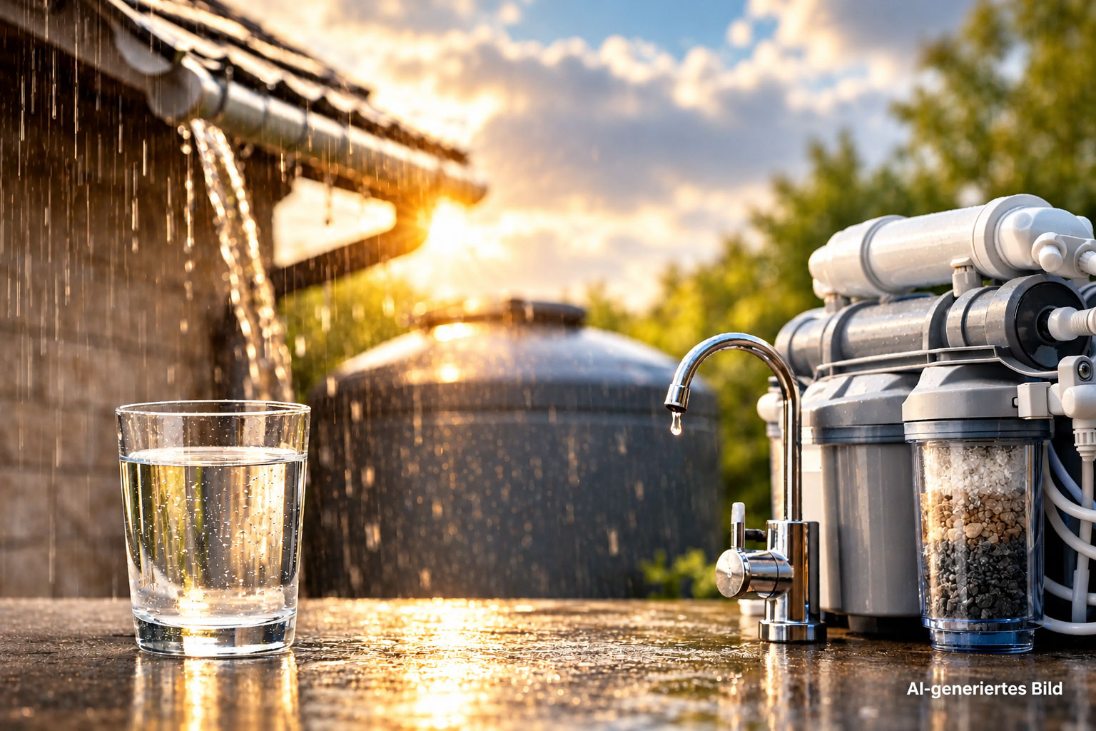 Regenwasser trinken? Nur mit sicherer Aufbereitung