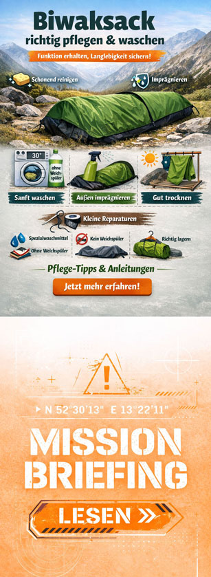 wie pflege ich einen biwaksack richtig