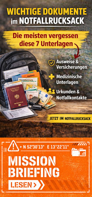 Welche Dokumente müssen in den Notfallrucksack
