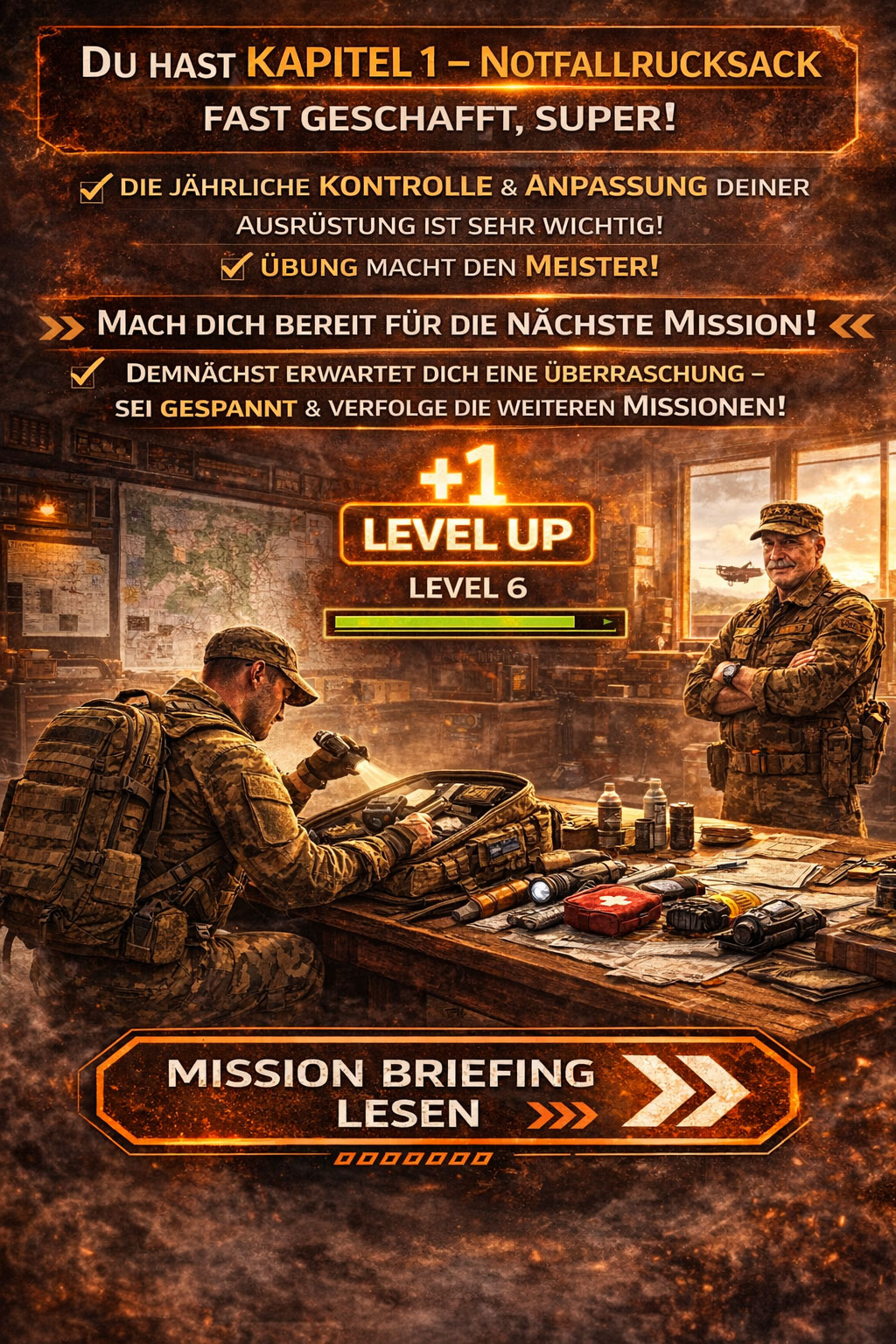 Mission 6 Ausr&uuml;stung kontrollieren