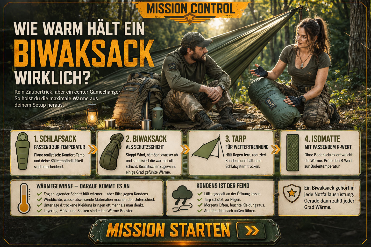 Mission Control 16 Wie warm h&auml;lt ein Biwaksack wirklich