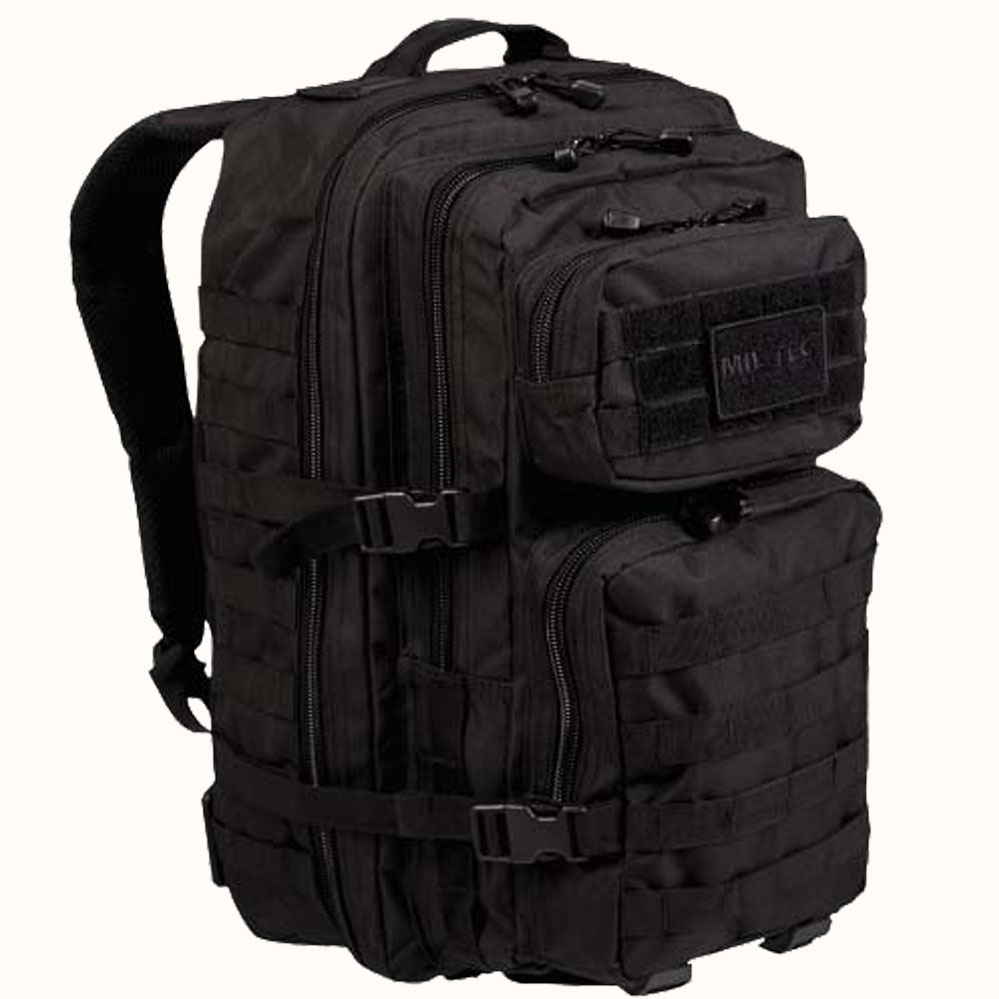 Schwarzer 40 Liter Notfallrucksack Familie